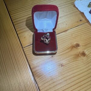 Art deco ruby and diamond custom ring 14k size 7